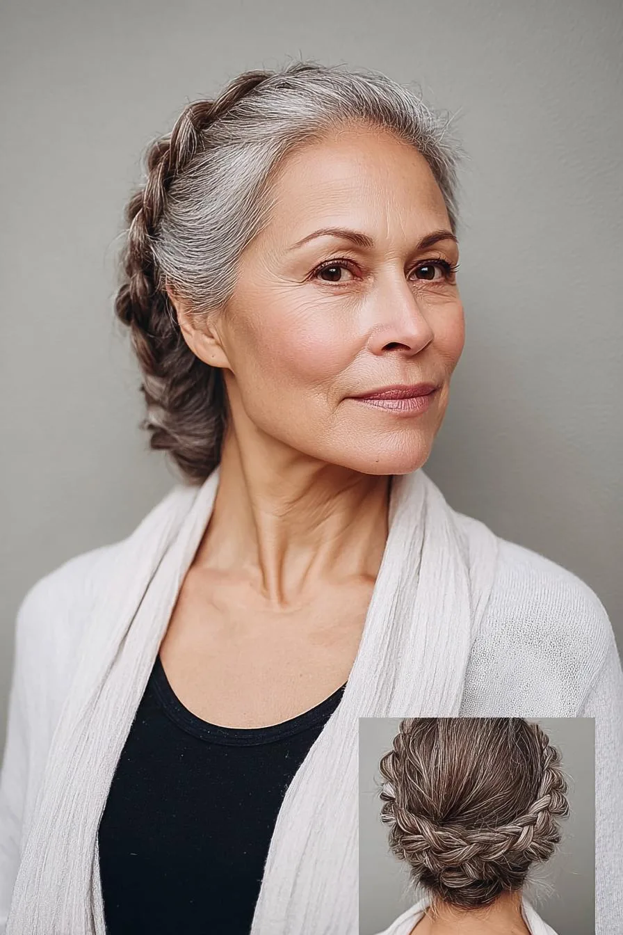Crowned Silver Updo Elegance