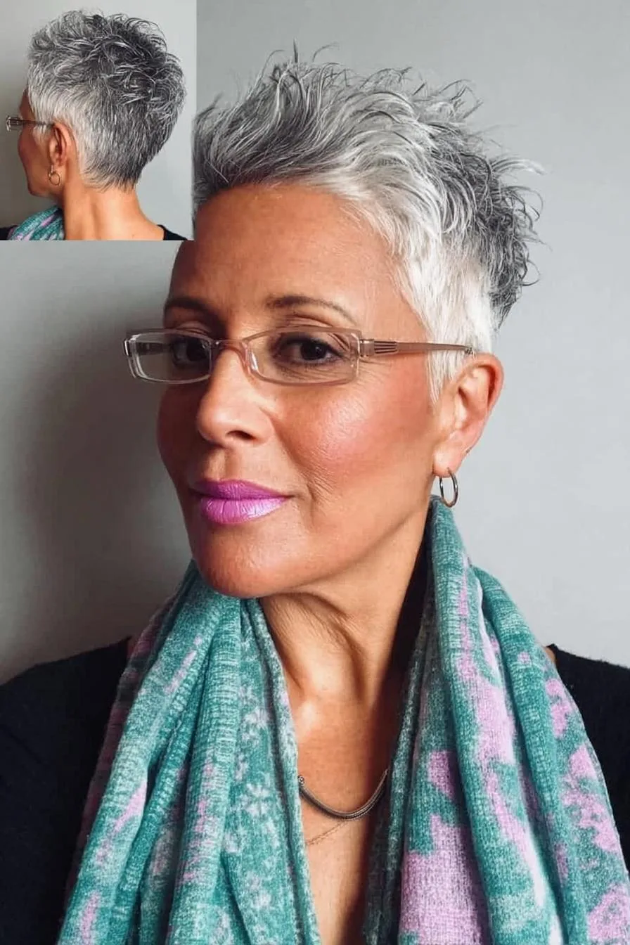 Edgy Silver Pixie Style