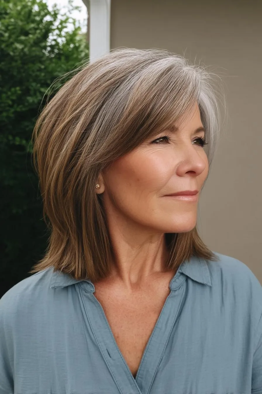 Elegant Gray Layered Bob