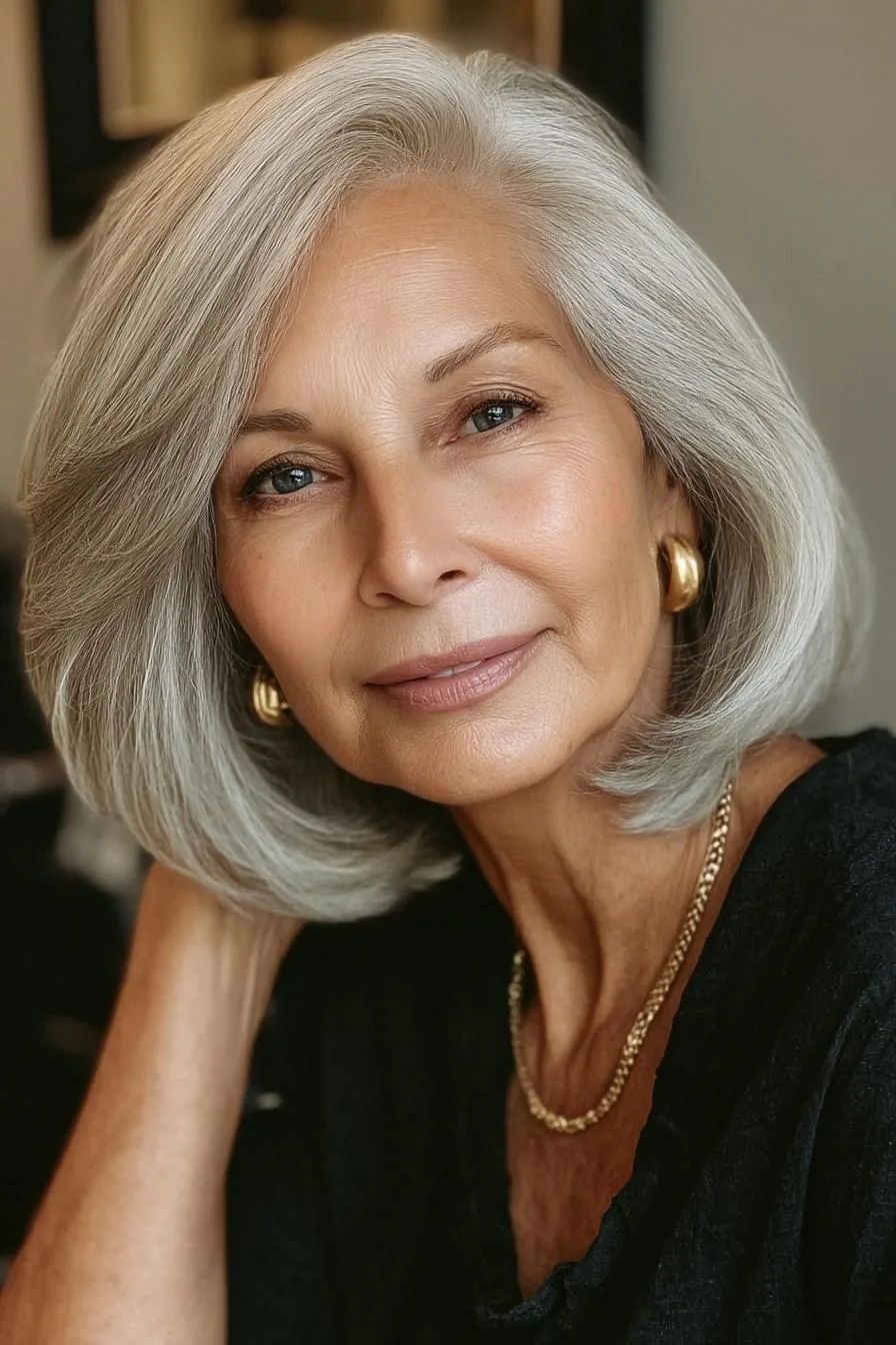 Elegant Silver Bob Style