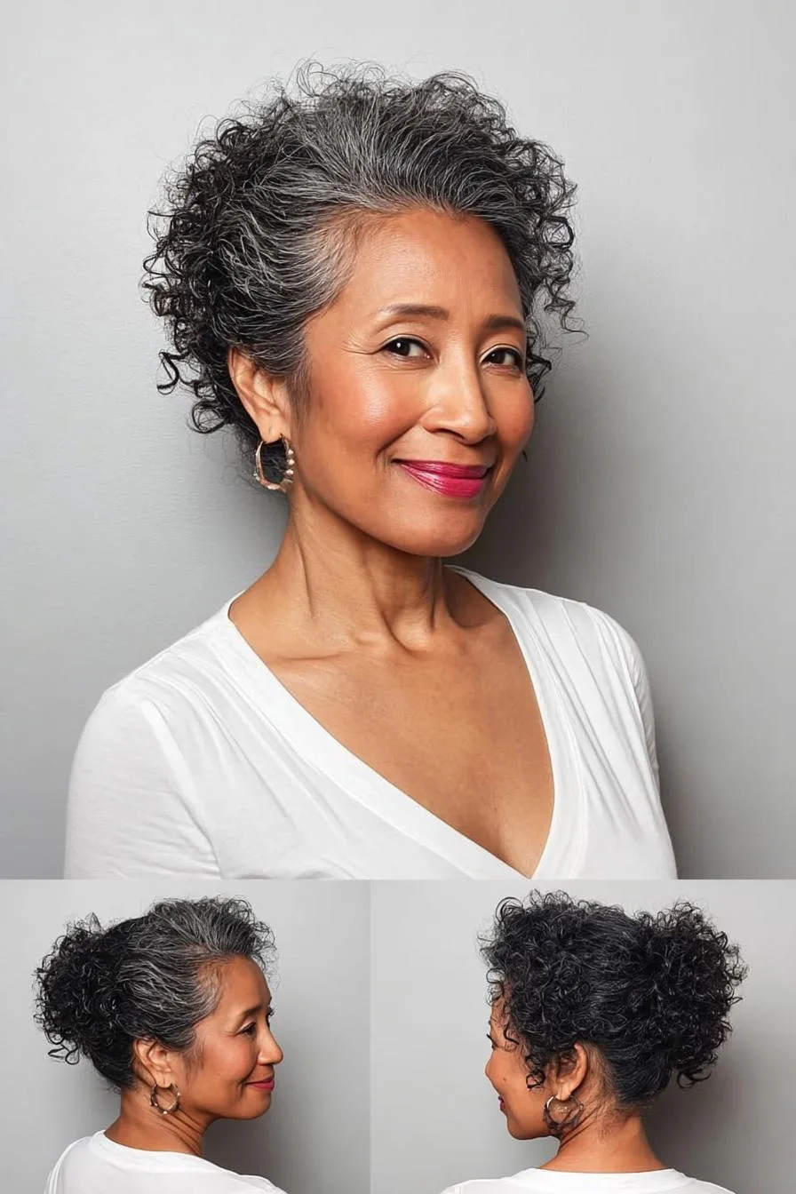 Elegant Textured Gray Updo