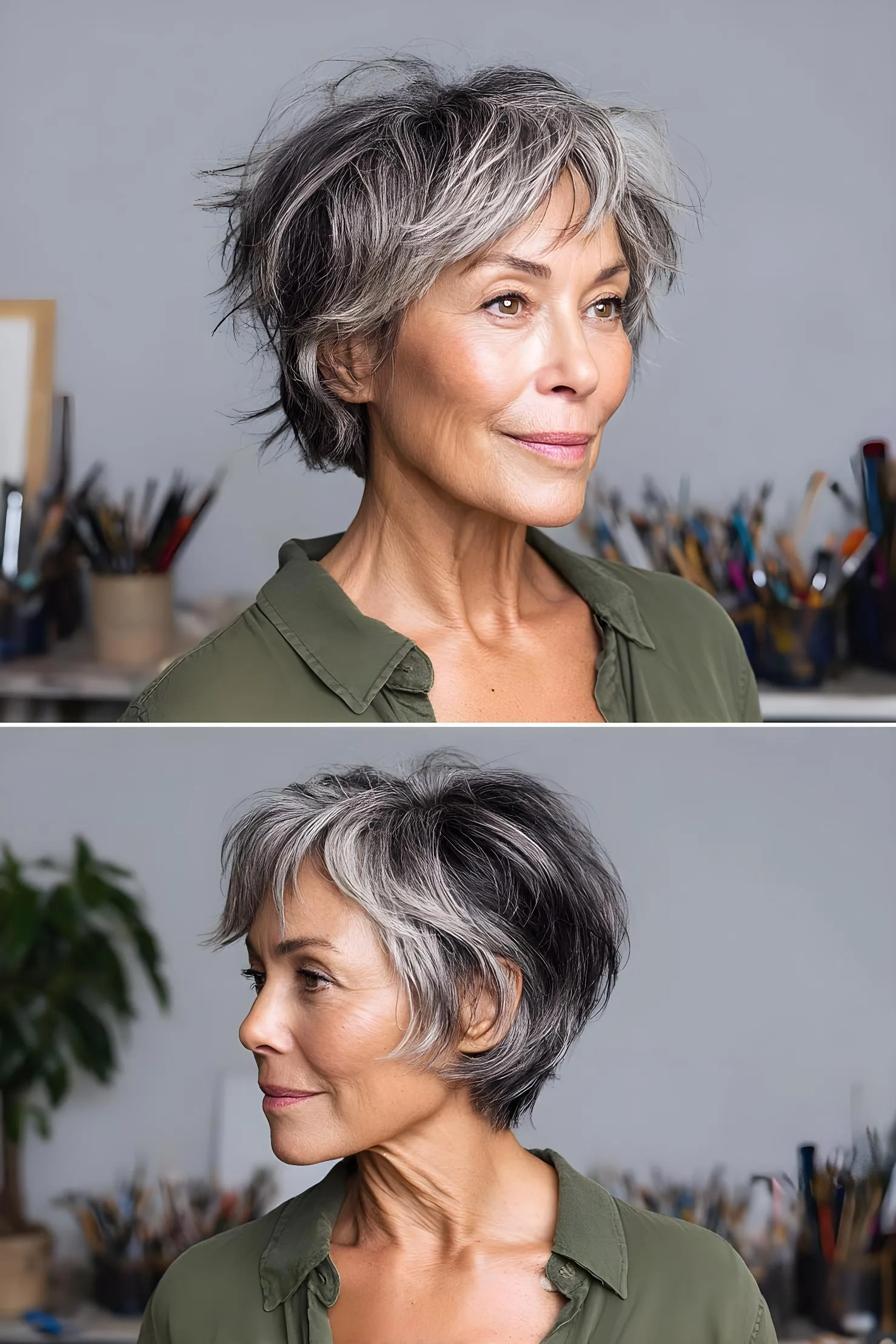 Feathered Gray Pixie Volume