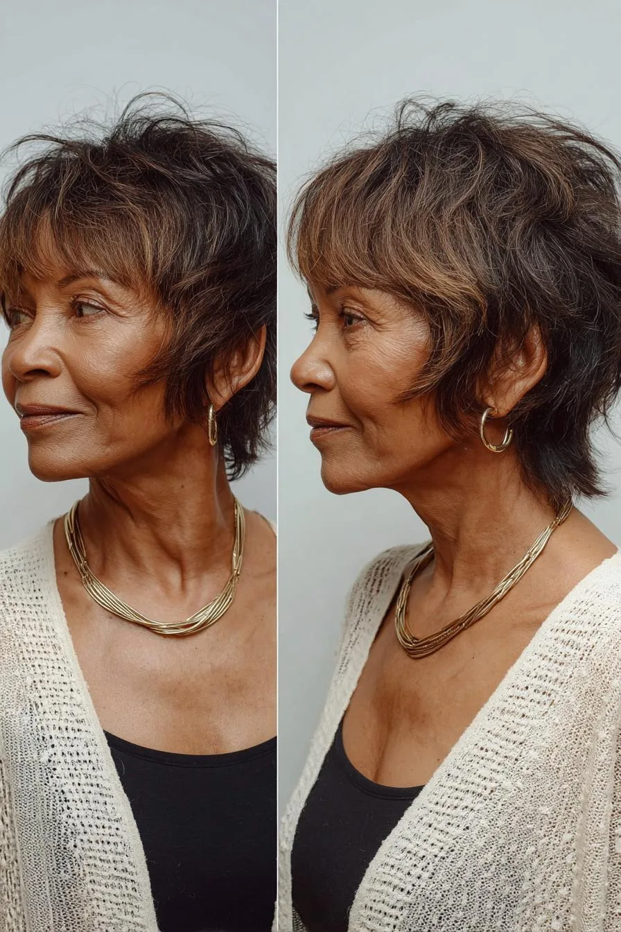 Feathered Pixie Shag Elegance
