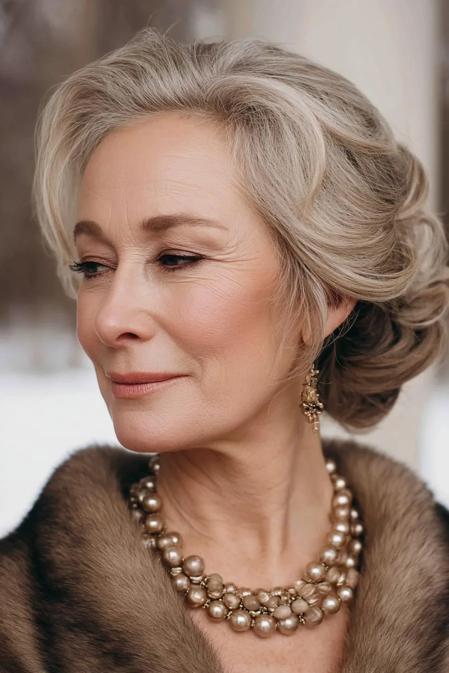 Graceful Low Wave Updo