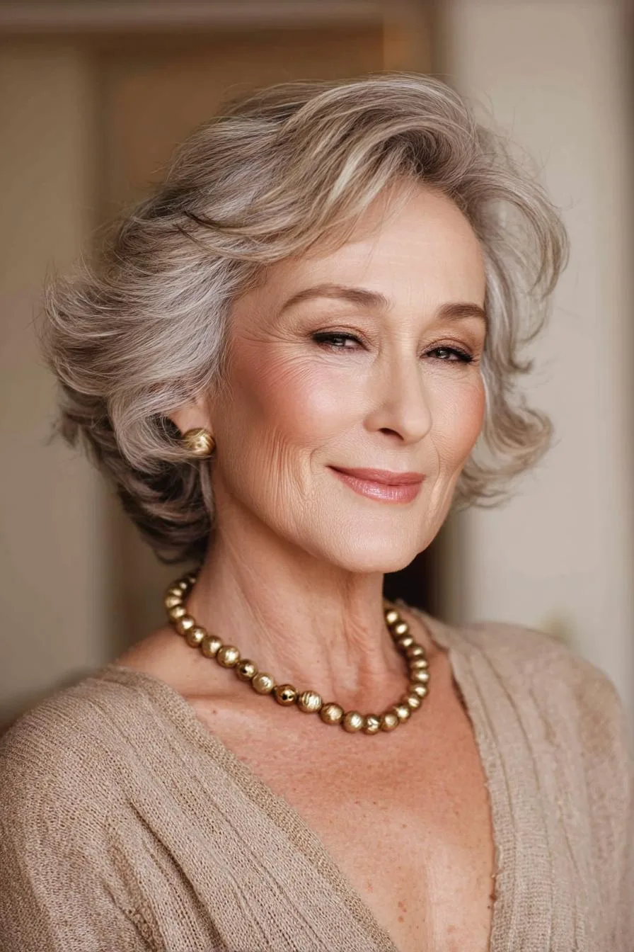 Graceful Silver Layered Waves