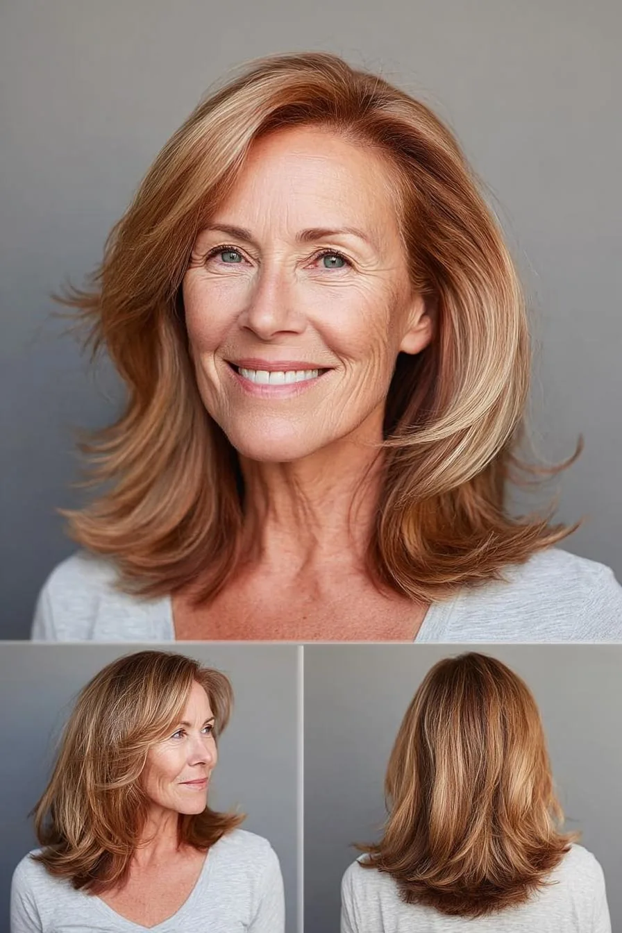 Honey Blonde Feathered Blowout
