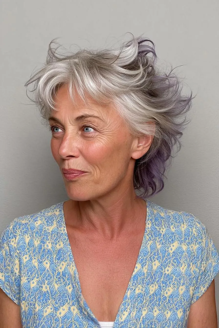 Lavender Touched Silver Waves