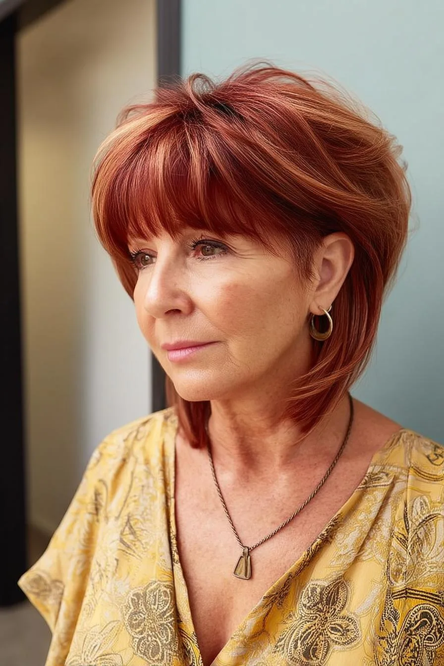 Radiant Red Bob Style