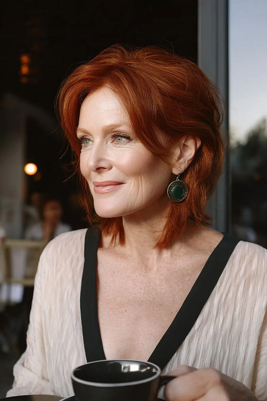 Radiant Red Layered Hair