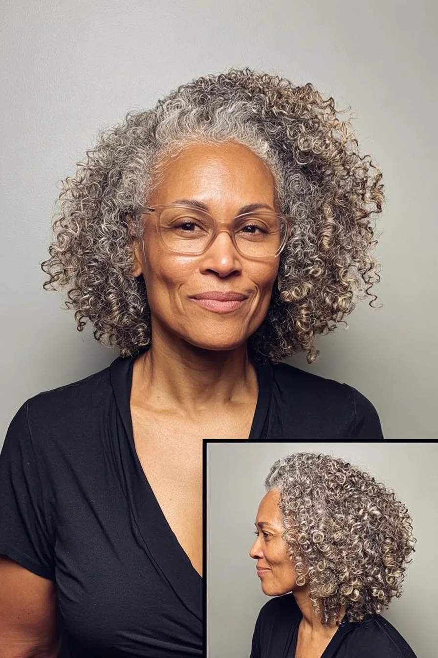 Radiant Silver Curls Shine