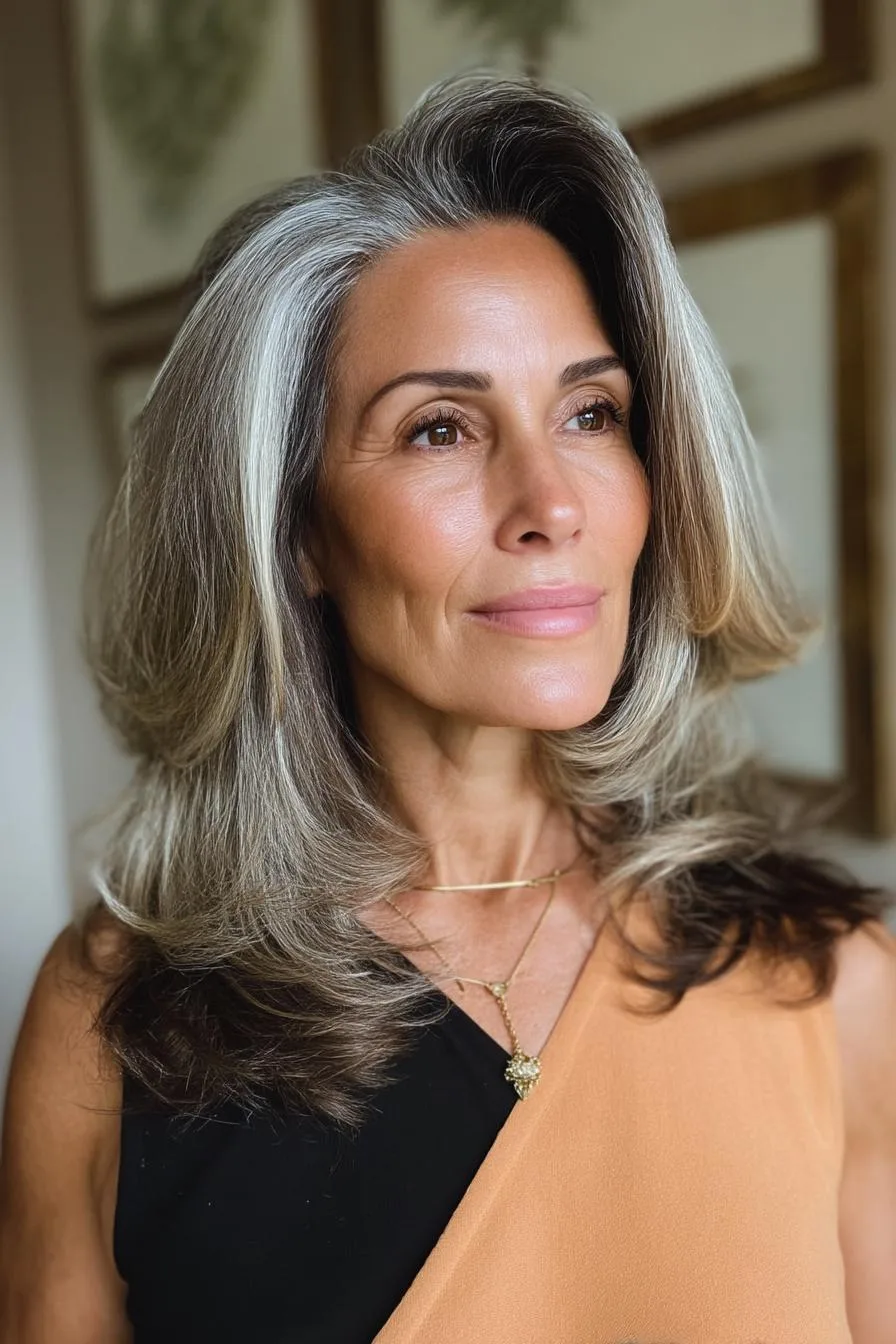 Silver and Brunette Waves