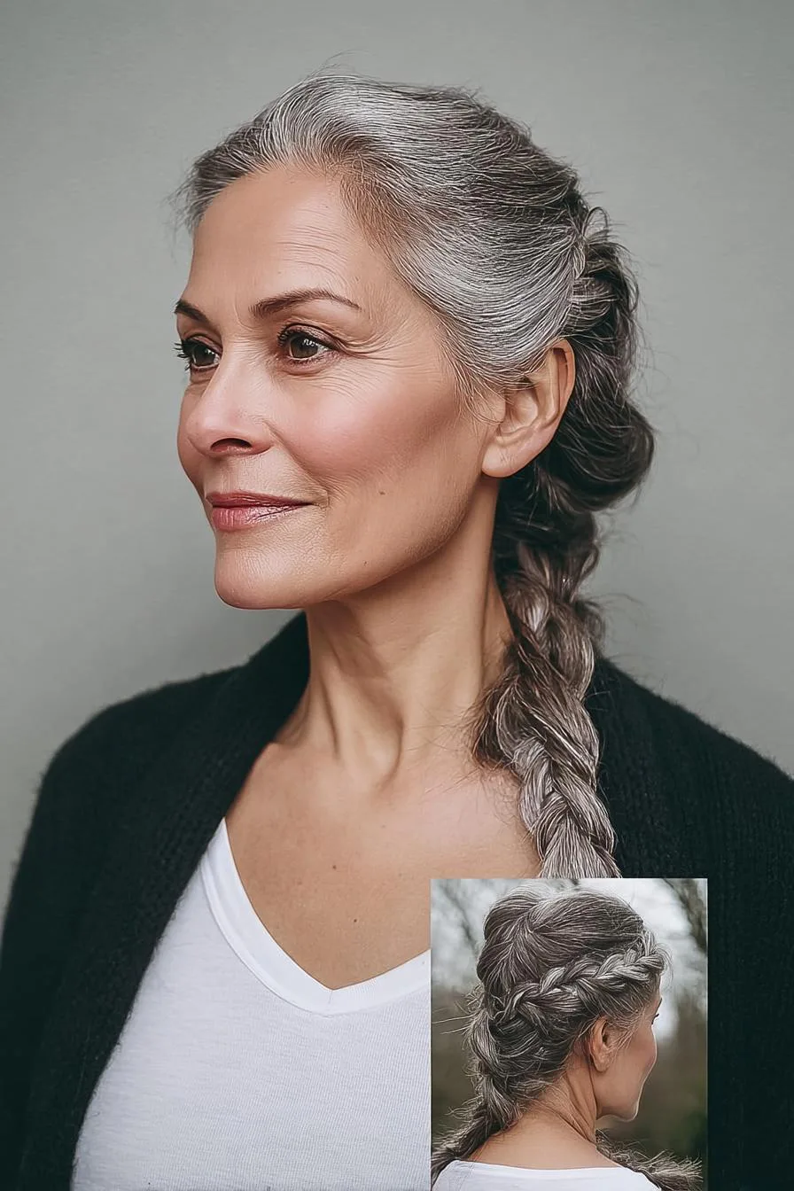 Silver braid with soft twists