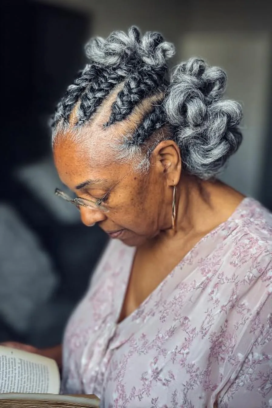 Silver Braids and Curls