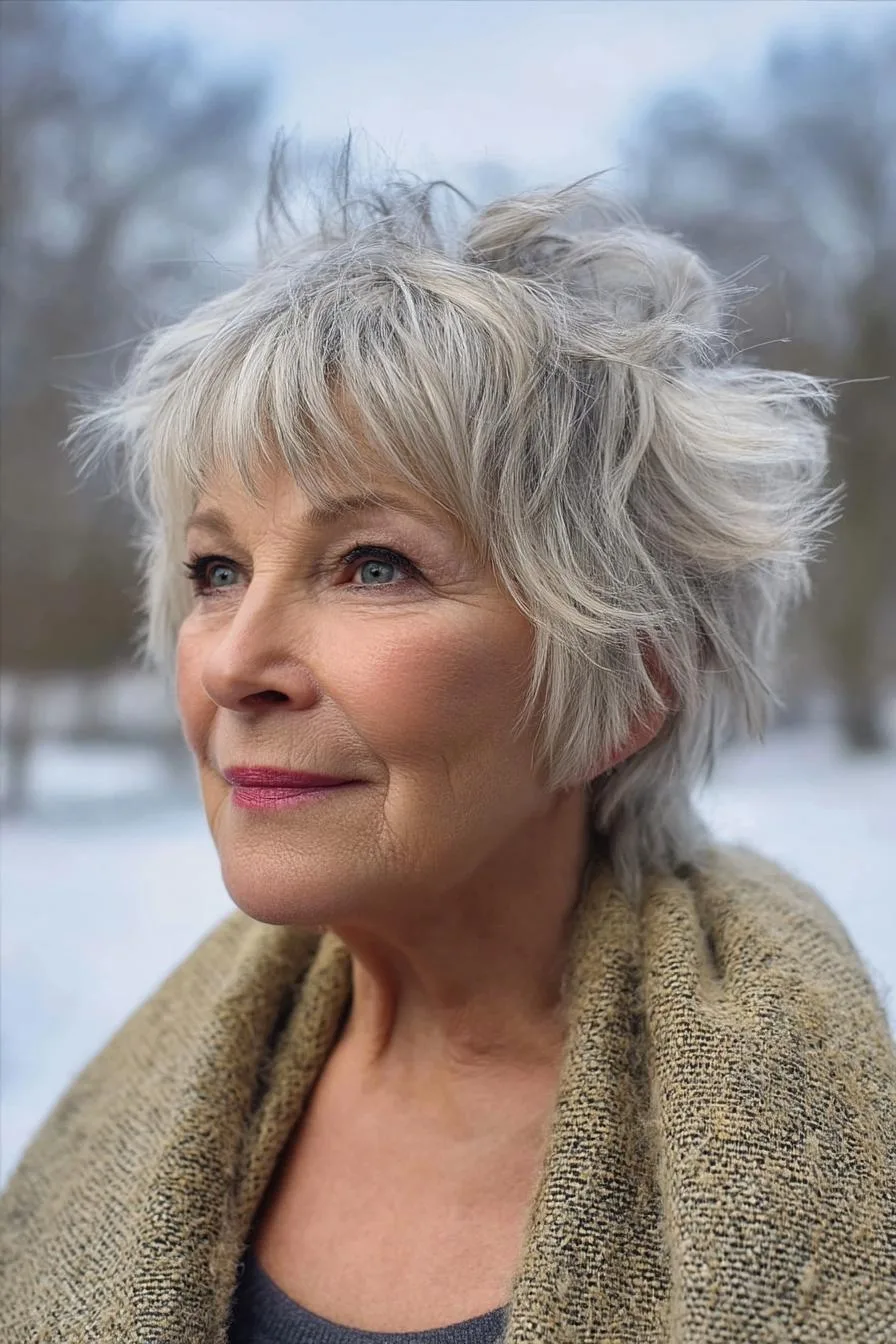 Silvery Textured Pixie Vibes