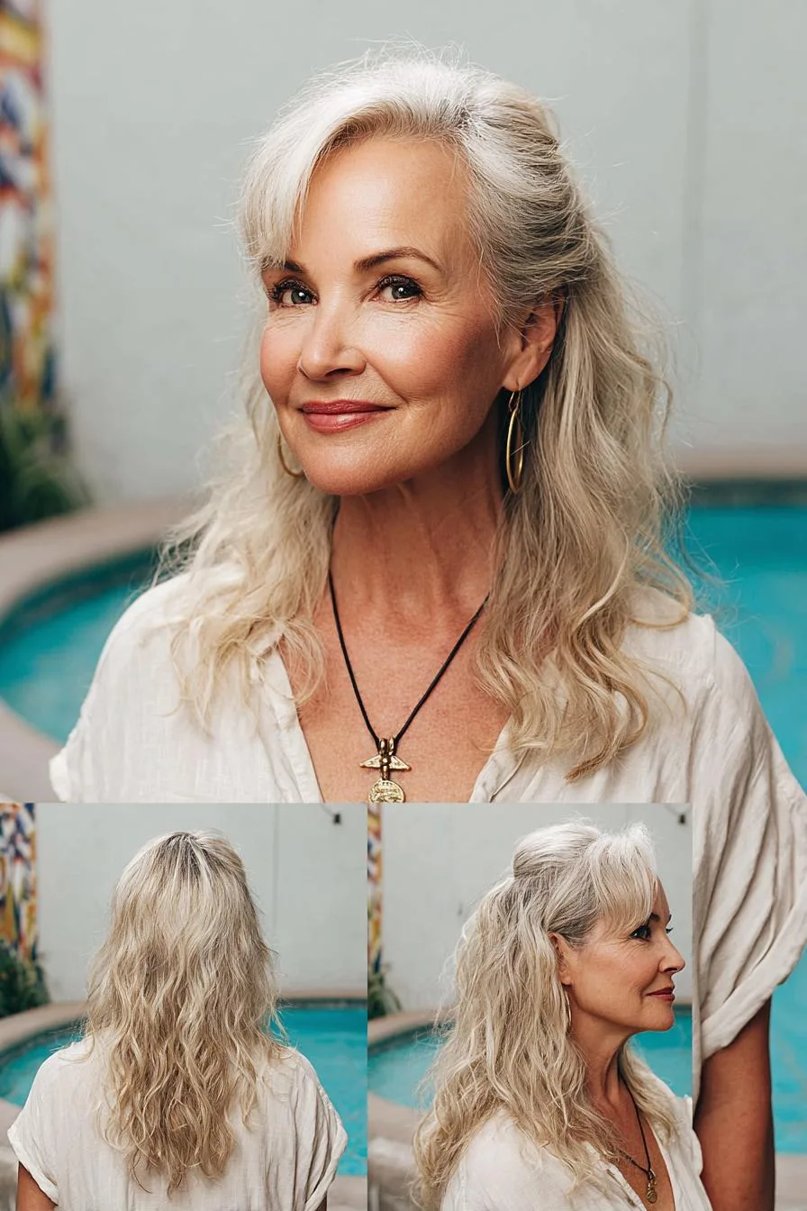 Soft silver blonde waves