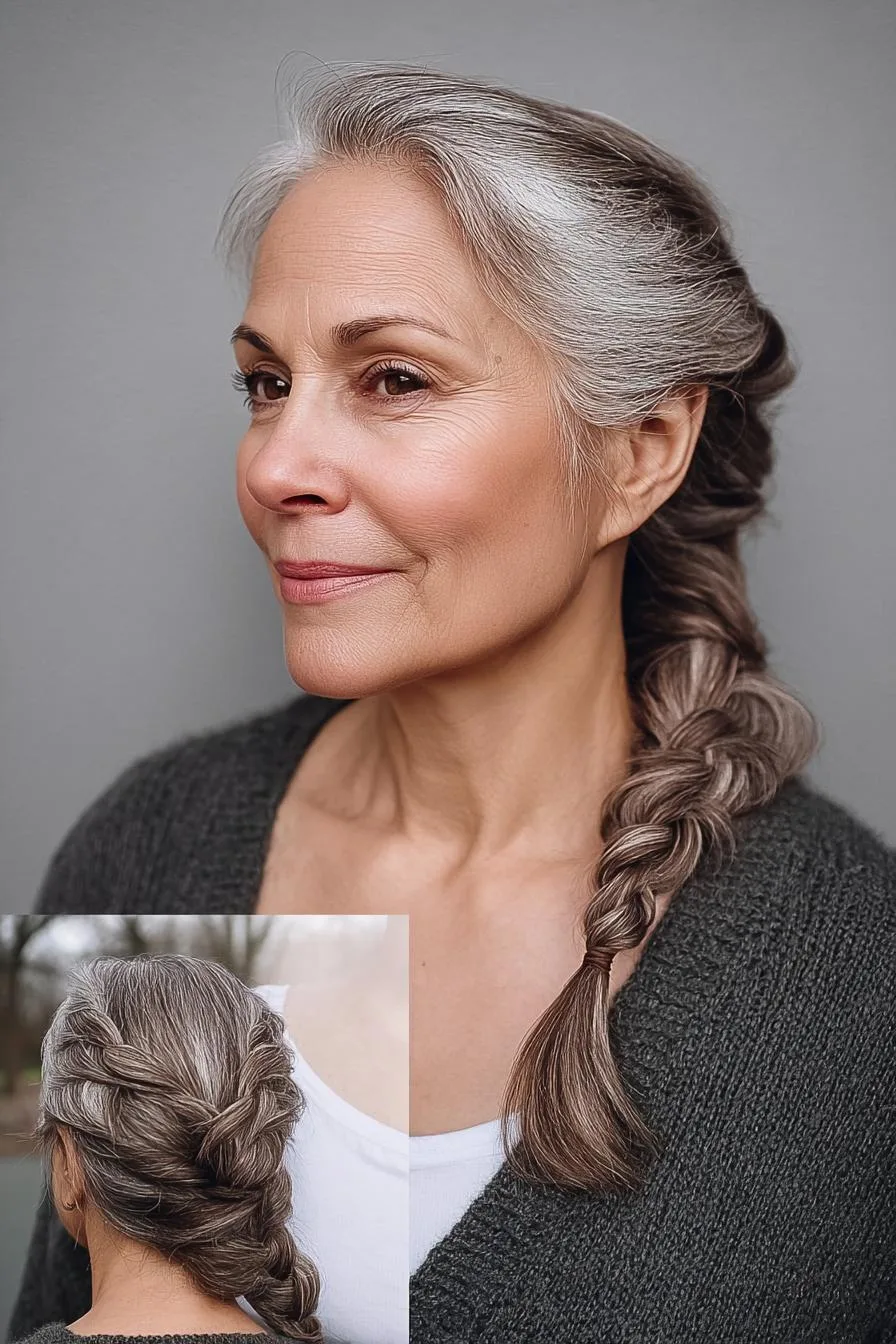 Soft Silver French Braid