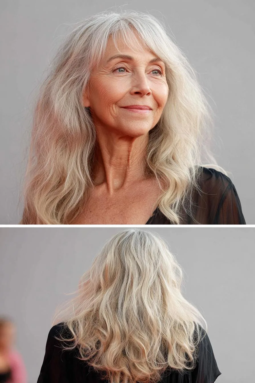 Soft Silver Layered Waves
