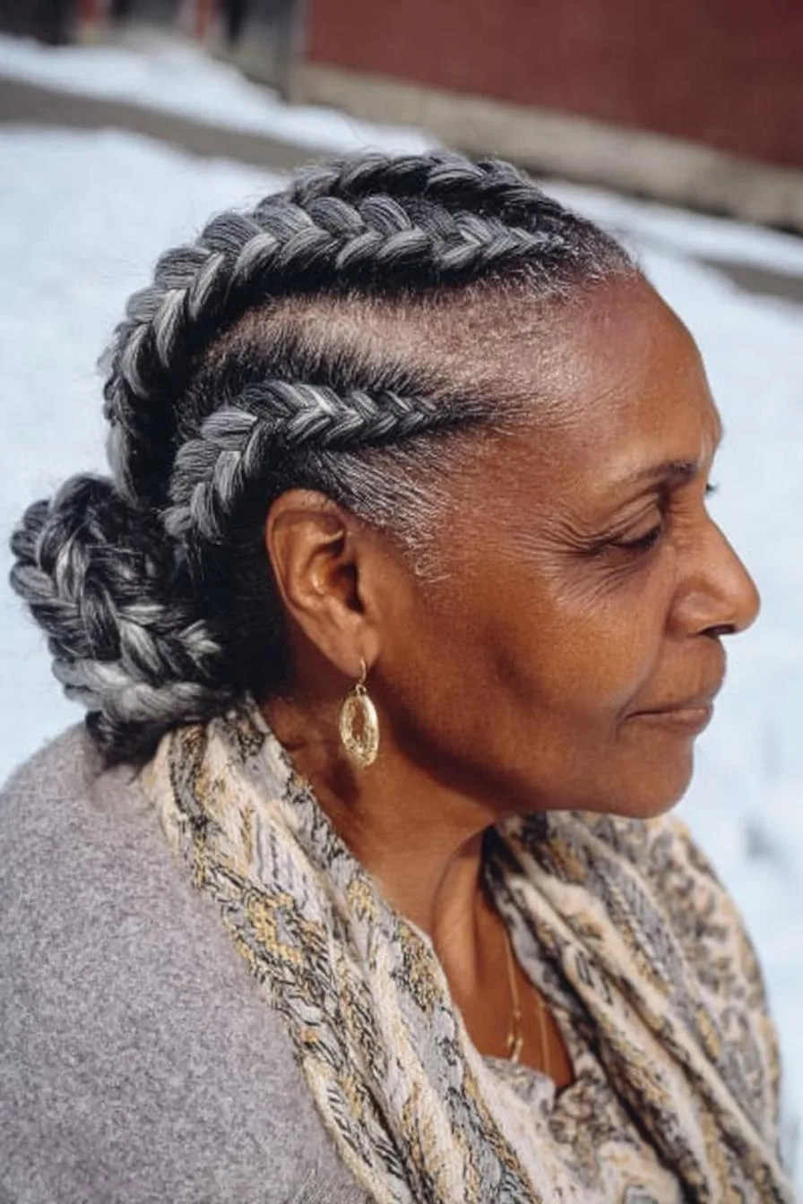 Timeless Cornrow Bun Elegance