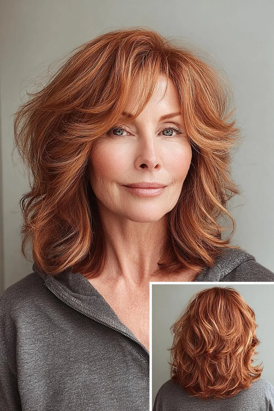 Tousled Copper Layered Waves