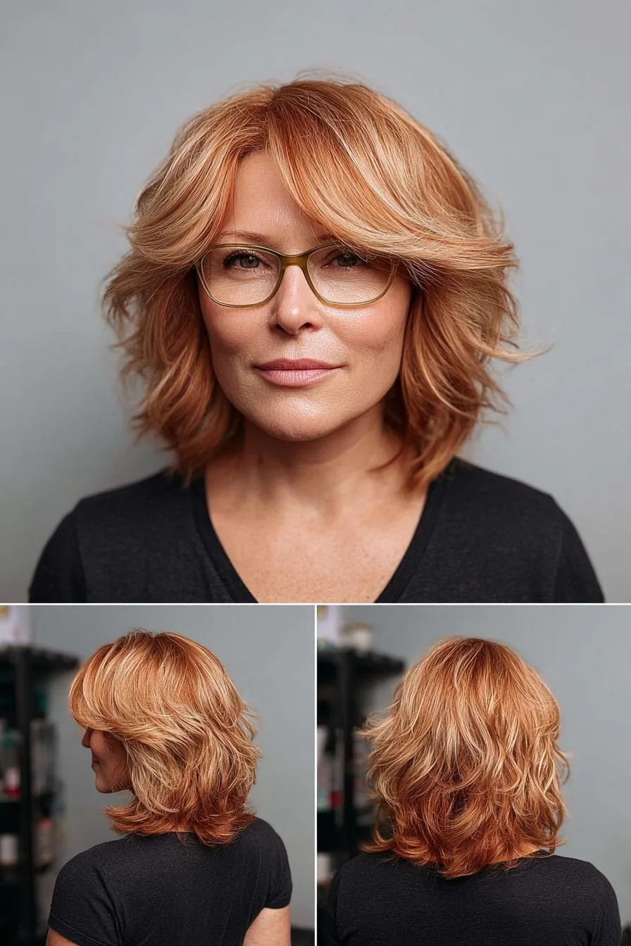 Warm Copper Shag Waves