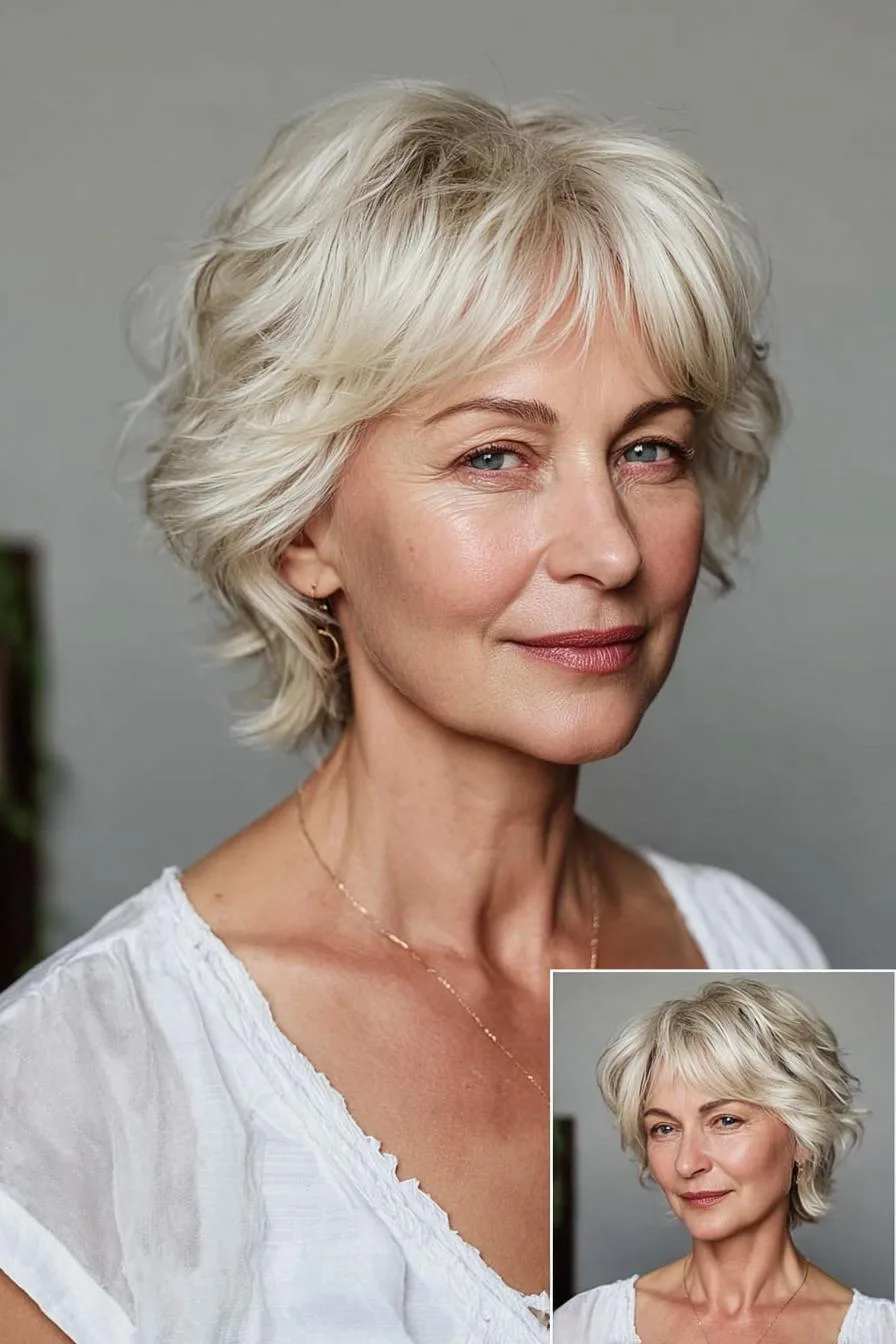 Feathered Bob Youthful Waves
