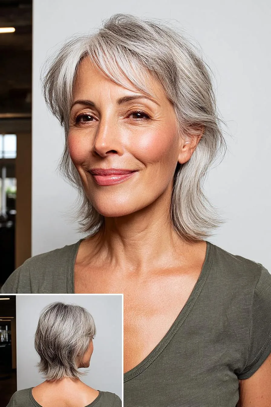 Silver layers soft shag