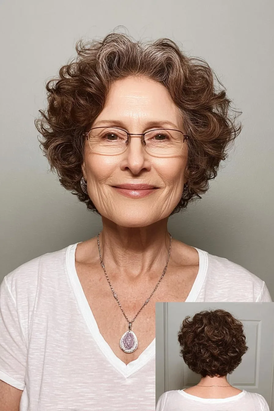 Soft Curly Gray Bob