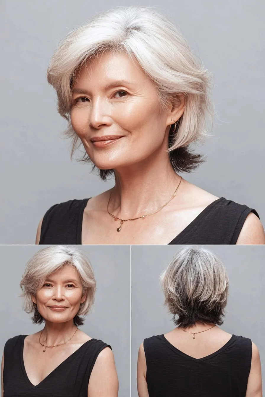 Soft Feathered Gray Bob