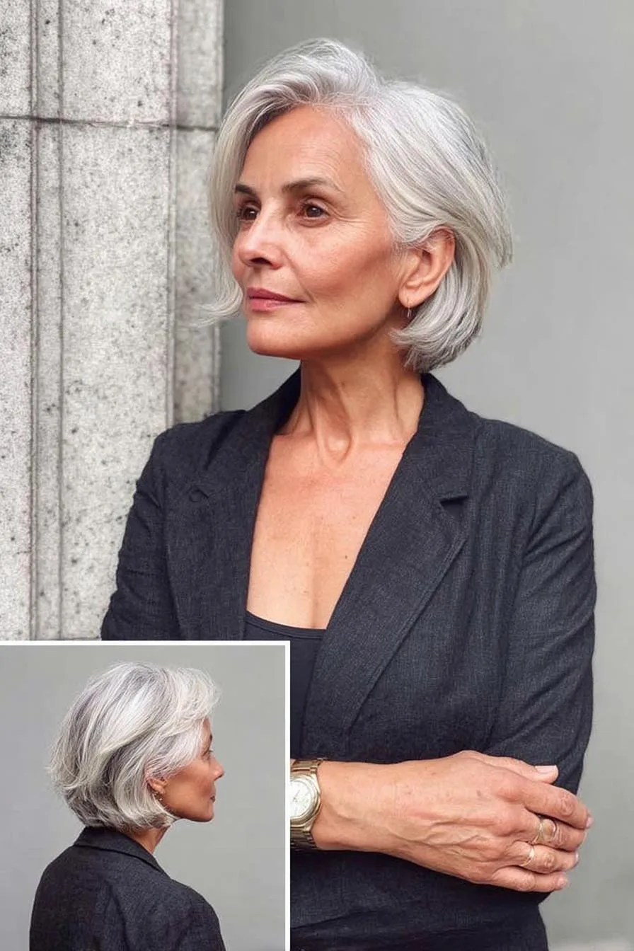 Soft Layered Silver Bob