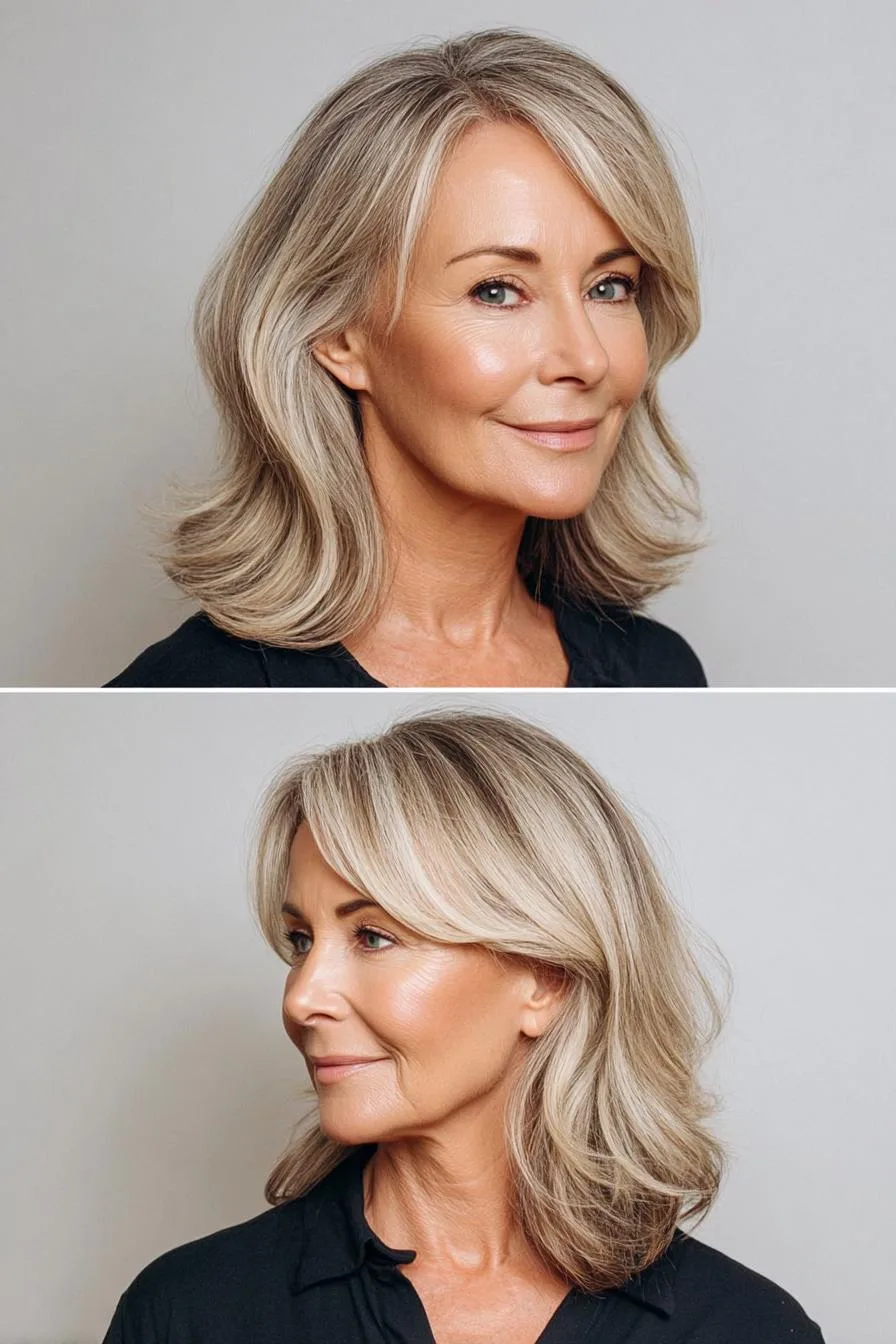 Soft layered waves with bangs