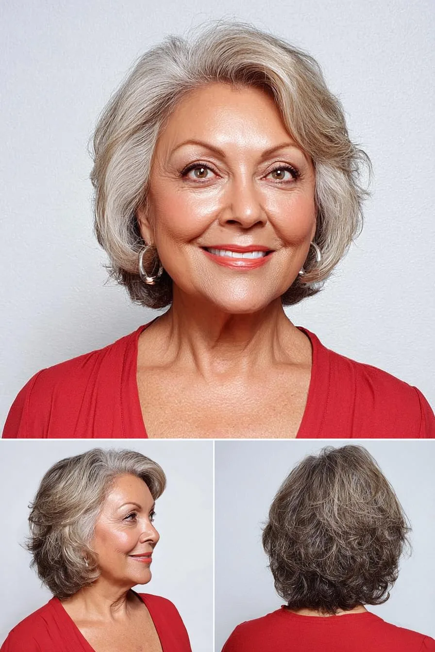 Soft Silver Feathered Bob