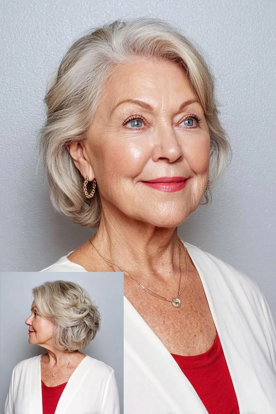 Soft Silver Layered Bob