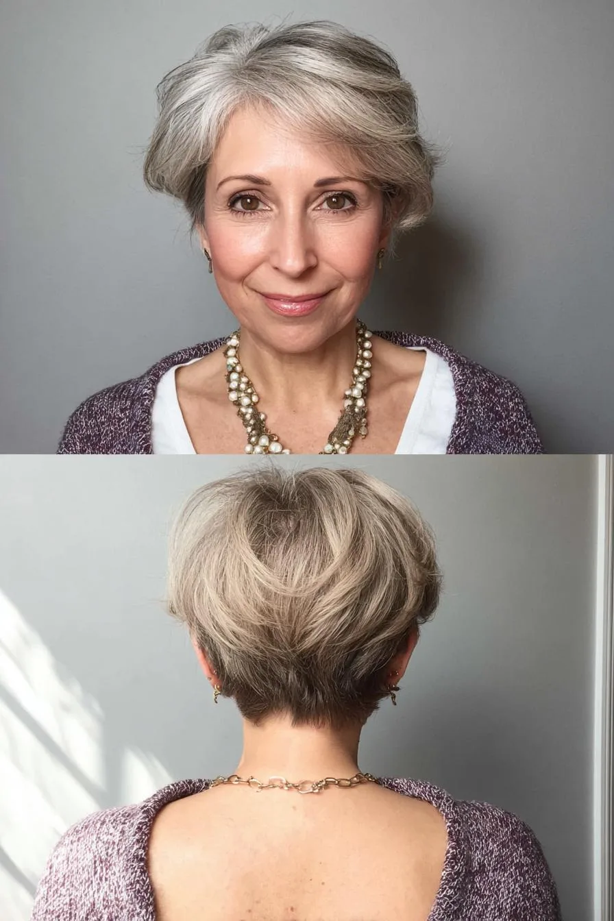 Soft Silver Layered Bob