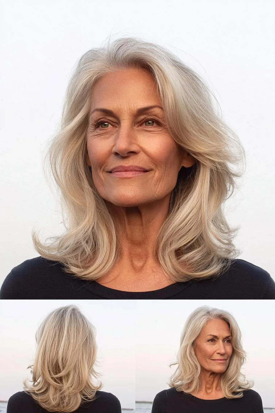 Soft Silver Layered Waves