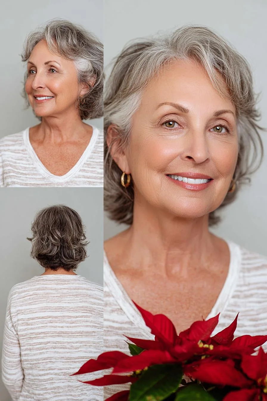 Soft Silver Wavy Bob