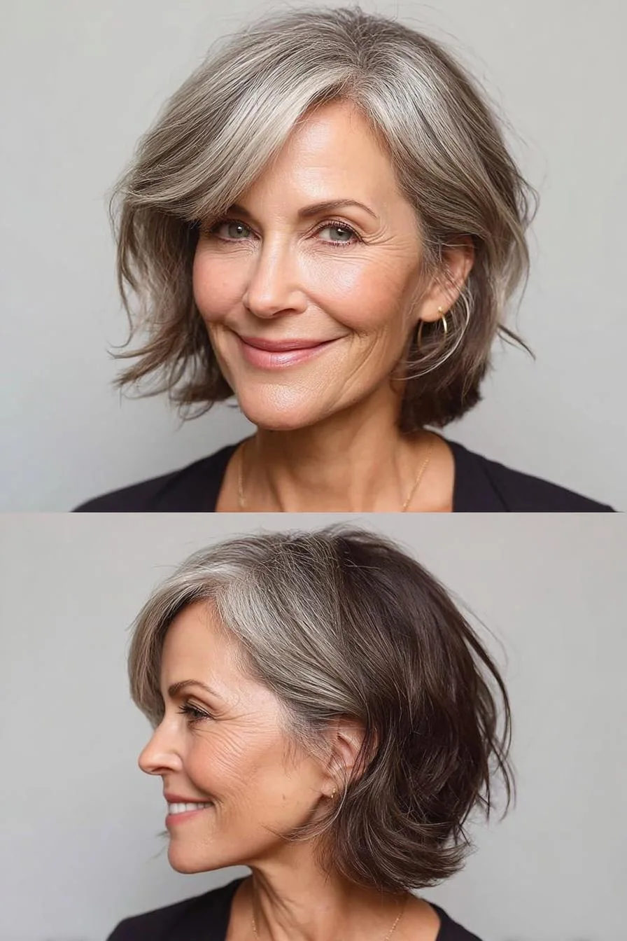 Soft Wavy Silver Bob