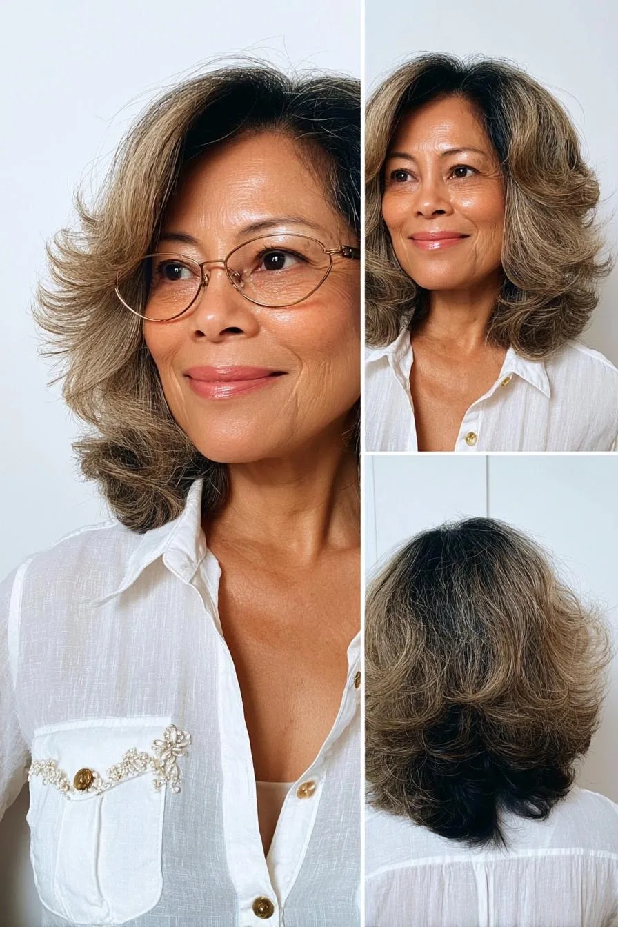 Sunlit Caramel Layered Hair