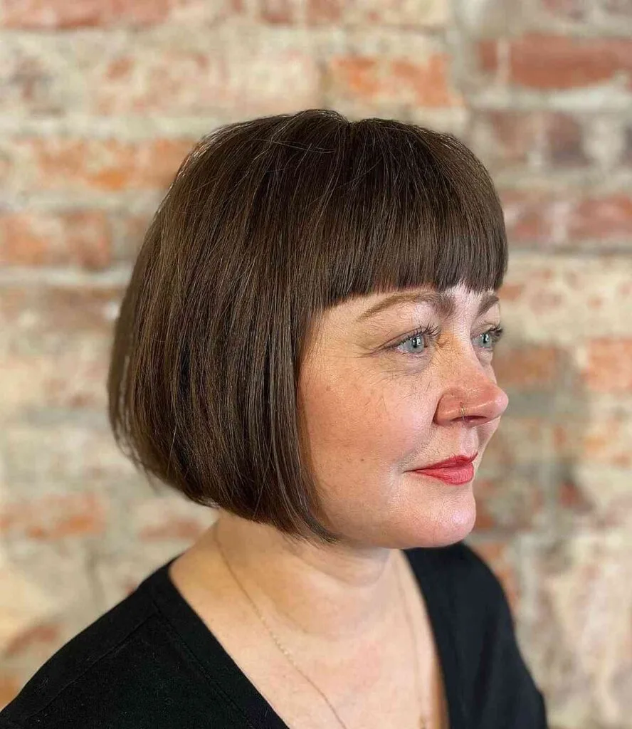 90s French Bob with a Fringe for Women Over Fifty