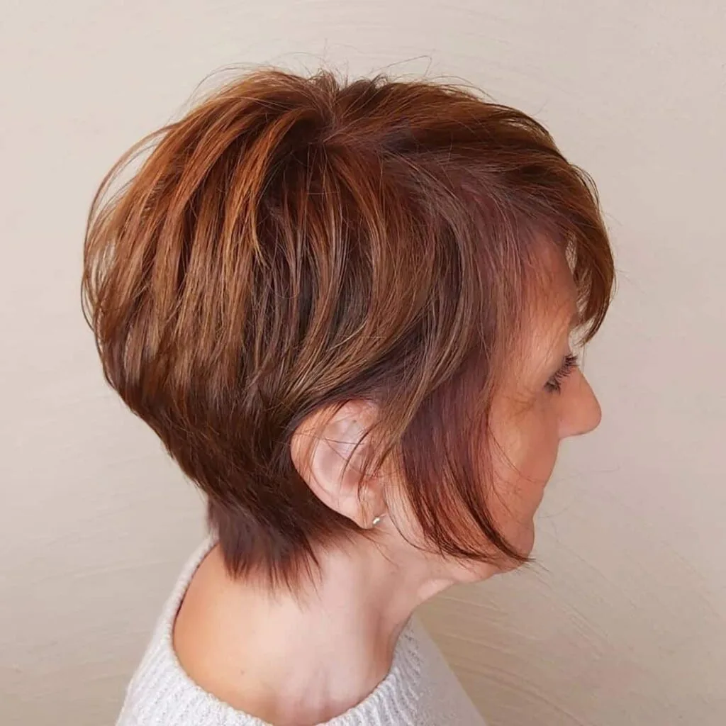 A Chic Textured Long Pixie for Women over 50 with Fine Hair