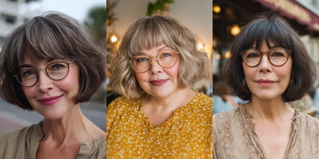 28 Most-Gorgeous Angel Bob Haircuts That Flatter Women Over 50 With Glasses