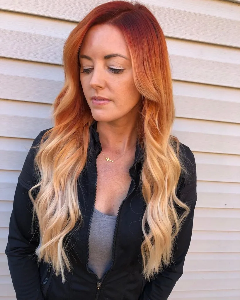 Beautiful Strawberry Blonde to White Ombre