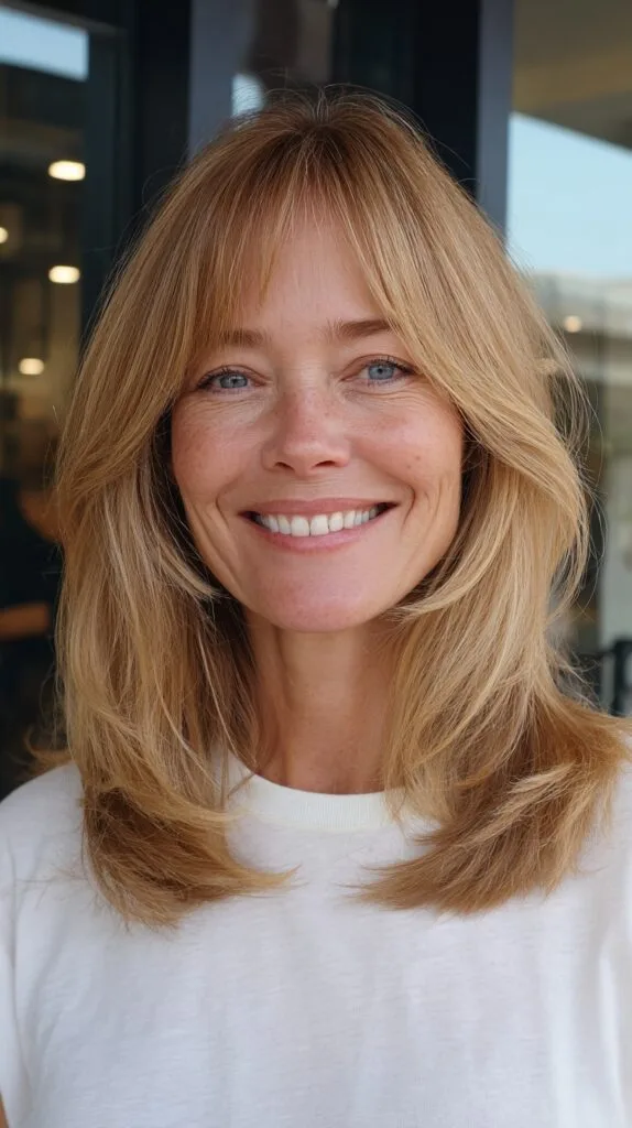 Breezy Mid-Length Cut with Soft Fringe