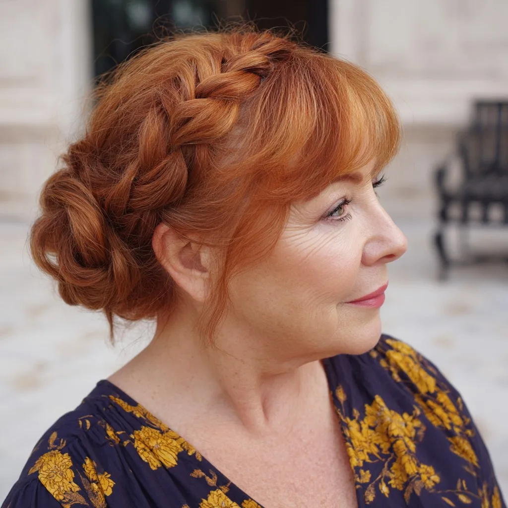 Charming Braided Updo with Soft Face-Framing Layers