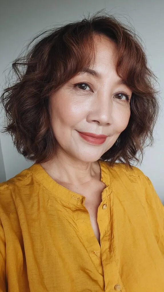 Charming Caramel Asymmetrical Layered Bob