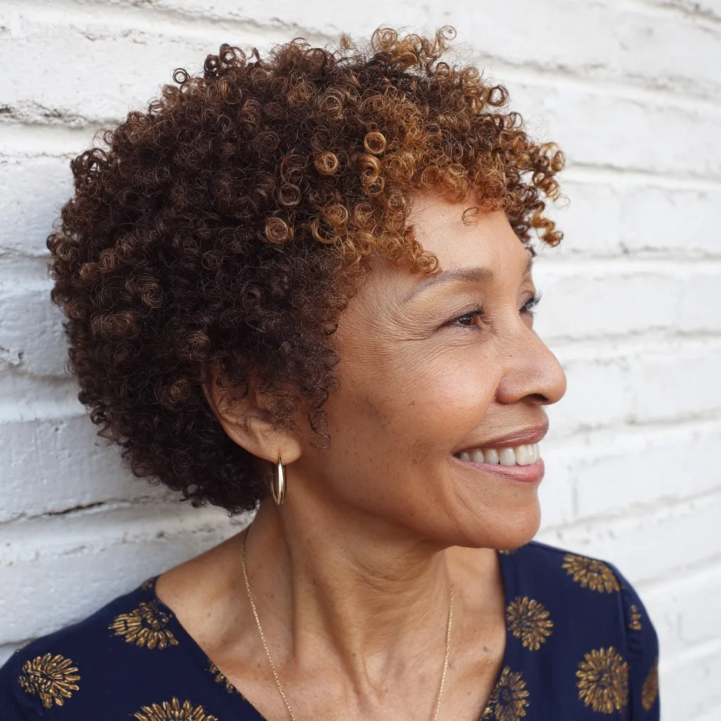 Charming Curly Short Cut with Highlighted Ends