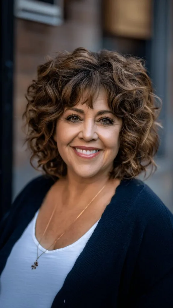 Charming Soft Curly Bob with Textured Layers