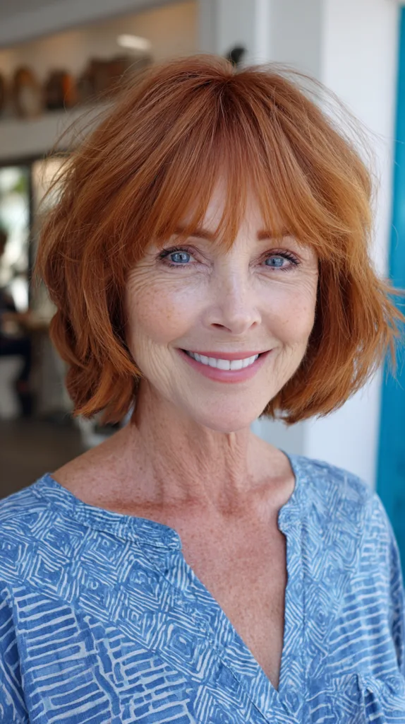 Charming Textured Bob with Wispy Bangs