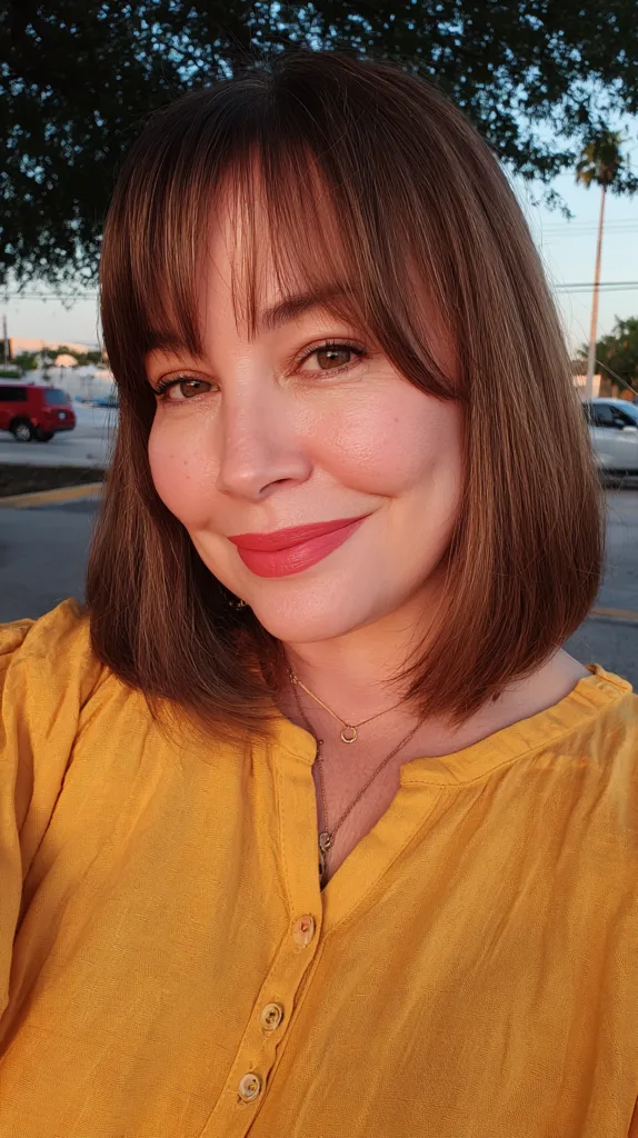Chic Blunt Bob with Soft Wispy Bangs