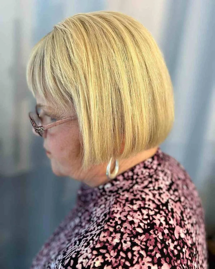 Chic Bob with Bangs for 60-Year-Old Women
