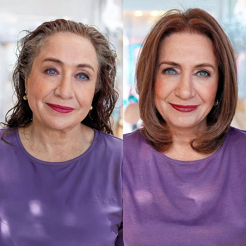 chic bob with curled tips for ladies 60 and up